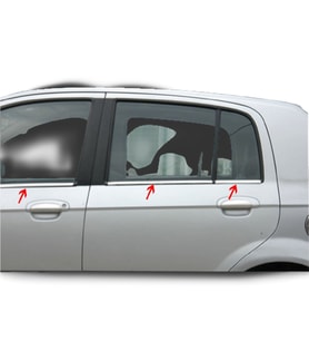 Hyundai Getz ( 2002-2011 ) Paslanmaz Çelik Krom Cam Çıtası 6 Parça