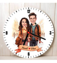 Sevgiliye Hediye Kişiye Özel İstiklal Caddesi ve Aşkımız Karikatürlü Duvar Saati