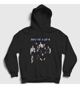 Presmono Unisex Siyah Poster K-Pop Nct 127 Kapüşonlu Sweatshirt 275967tt