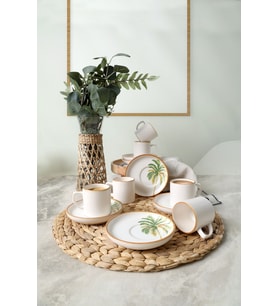Keramika Bronze Palmiye Nordic Kahve Takımı 12 Parça 6 Kişilik 22902-03