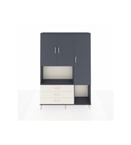 Arges Dolap 6 Raflı 3 Çekmeceli 3 Kapaklı 132x30x195 Antrasit-Antrasit/Aytaşı