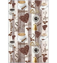 Eliana Home Baskılı, Yıkanabilir Kaymaz Taban Mutfak Halısı LNA2059 100x150 cm (Kahverengi)