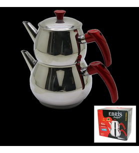 AİLE BÜYÜK BOY KÜRE ÇELİK ÇAYDANLIK SETİ ÜST: 1.2LT - ALT: 2LT (5343)