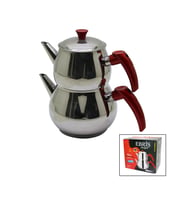 AİLE BÜYÜK BOY KÜRE ÇELİK ÇAYDANLIK SETİ ÜST: 1.2LT - ALT: 2LT (5343)