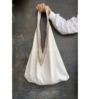 Keten Çiçek Şeritli Bag Plaj Ve Omuz Çantası