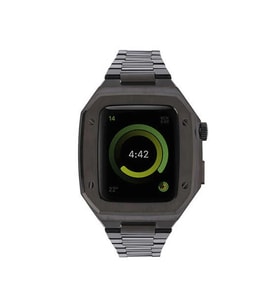 Apple Watch 44mm Metal Petek Kasalı Kordon - Siyah