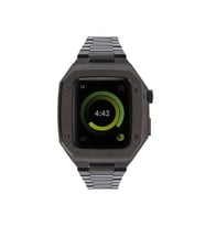 Apple Watch 44mm Metal Petek Kasalı Kordon - Siyah