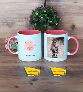 Anneye Doğum Günü Hediyesi Kupa Bardak Pembe Fotoğraflı Anneler Günü Hediyesi