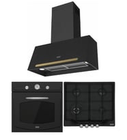 Franke Classic Line Nero Rustik Ankastre Set (FCH 604 4G TC ON C Ocak + FCO 86 H