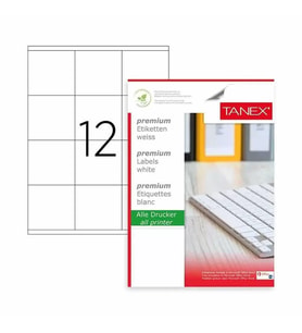 Tanex Laser Etiket Kod 2612 105mm x 48mm