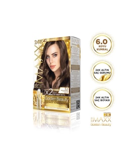 MAXX DELUXE Golden 24K Altın Içerikli Saç Boyası 6.0 Koyu Kumral 2 Boyama
