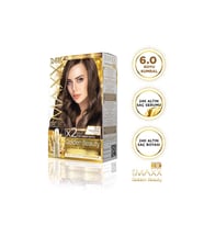 MAXX DELUXE Golden 24K Altın Içerikli Saç Boyası 6.0 Koyu Kumral 2 Boyama