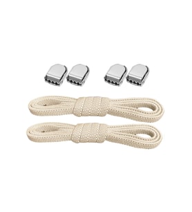 Akıllı Kilitli Ayarlanabilir 1 Çift Bej 6 MM Lastik Pratik Bağcık