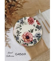 Gönül Mutfak Magnolya Çiçek Desenli Servis Tabağı 6'lı 25 cm
