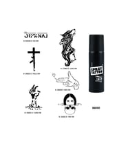 Savaş ve Zombi Spray Tattoo Geçici Dövme Seti Dark Siyah Sprey