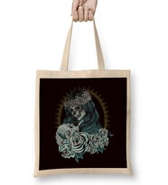 Santa Muerte Female Deity Mexican Dead Satanic Sugar Skull Bez Çanta Uzun Saplı