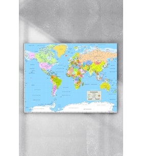 (pster4144) Dünya Haritası Eğitim Posteri 2 (30x40cm)