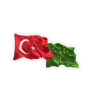 Adige - Türk Dalgalı Bayrak 14 Cm