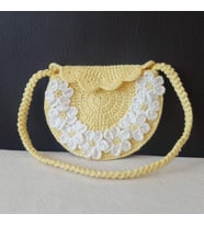 Amigurumi El Örgüsü Papatyalı Kız Çocuk Çantası