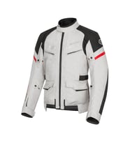 JK122 Motosiklet Montu 4 Mevsim Uzun Oxford 600-D Dayanıklı Kumaş Motorcu Mont Gri
