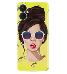 Tecno Spark 9T Kılıf Resimli Desenli Baskılı Silikon Lollipop Woman 1416