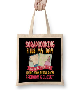 Funny Scrapbooking Fills My Days My House & Life Bez Çanta Uzun Saplı