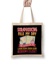 Funny Scrapbooking Fills My Days My House & Life Bez Çanta Uzun Saplı
