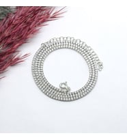 Beyaz Altın Kaplama İthal Mini Su Yolu Gümüş Kolye 2 mm