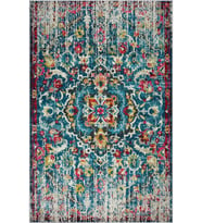Eliana Home Baskılı, Yıkanabilir Kaymaz Taban Salon Halısı LNA0792 100x150 cm (Lacivert)