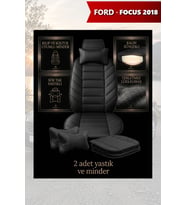 focus 2018 Koltuk ve Kılıf uyumlu Minder Yastık Lüks Siyah 2 Minder 2 Yastık