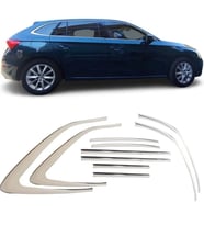 Skoda Scala Krom Cam Çerçevesi 10 Parça TamTur 2019+ Uyumlu