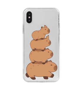 Iphone X ve XS Uyumlu Kapibara Tasarımlı Şeffaf Telefon Kılıfı