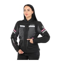Motosiklet Kadın Montu 4 Mevsim Uzun Oxford 600-d Dayanıklı Kumaş Women Motor Mont Black