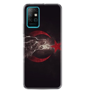 Infınıx Note 8 Kılıf Desenli Silikon Kılıf Kurt Ve Ay Yıldız 1403