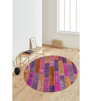 Dijital Baskılı Kaymaz Taban Yıkanabilir Yuvarlak Salon Halısı Koridor Halısı Paspas NDY-HT-1247 (Çok Renkli)