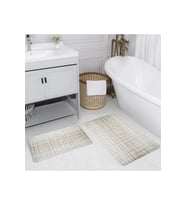Rovigo Home Dijital Baskılı 2'li Banyo paspas Takımı RVG5197 (Bej)