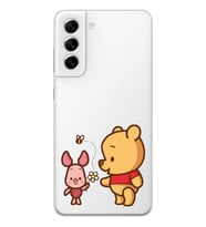 Samsung Galaxy S22 Uyumlu Pooh & Piglet Tasarımlı Şeffaf Telefon Kılıfı