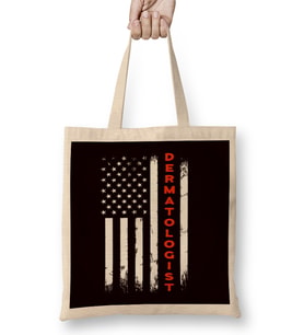 Dermatologist USA American Flag Dermatology Skin Doctor Bez Çanta Uzun Saplı