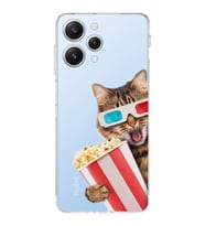 PrintiFy Xiaomi Redmi 12 ile Uyumlu Kedi 1 Kamera Korumalı Şeffaf Kılıf