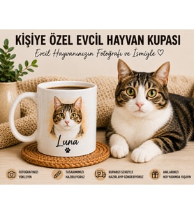 Kişiye Özel Evcil Hayvan Kupası Fotoğraflı ve İsimli Kupa