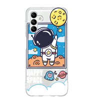 Samsung Galaxy A04S Uyumlu Astronot Desenli Şeffaf Telefon Kılıfı