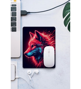 SonicTouch Kırmızı Neon Kurt Pürüzsüz Yüzey Kaymaz Taban Dikişsiz Kenar Gamer Oyuncu Mouse Pad 19x23