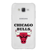 Samsung Galaxy J7 Core Kapak Chicago Bulls Tasarımlı Şeffaf Silikon Kılıf