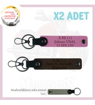 Motosiklet Aşıklarına İsim Plaka ve A Rh (+) Kan Grubu, Acil Durum Anahtarlığı x2, K Kahve-Pembe-Gr