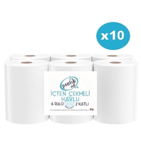 Pratiksoft 10 Koli İçten Çekmeli Kağıt Havlu 60 Rulo