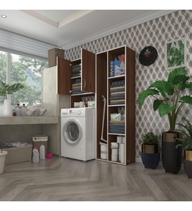 Kenzlife çamaşır makinesi dolabı veronikasüpürge cvz 180*126*20 banyo arkalıksız raflı (Karışık)