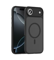 iPhone 17 Air Kılıf Mat Arka Yüzey Wireless Şarj Özellikli Flet M-safe Kılıf (Siyah)