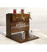 BK Gift Kişiye Özel Kabartma İsimli Çift Musluklu Doğal Ahşap Vodka Standı, İçki Standı, Doğum Günü Hediyesi, Ev Hediyesi, Erkek Hediye-2