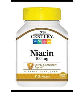 21st  Century  Niacin  100mg  110 Tablet.Usa Menşei.OZELSPORCUGIDALARIN'DAN 22 (Renksiz)