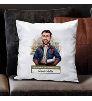 Kişiye Özel Hediye Karikatürlü En Başarılı Erkek Çevre Mühendisi Yastık